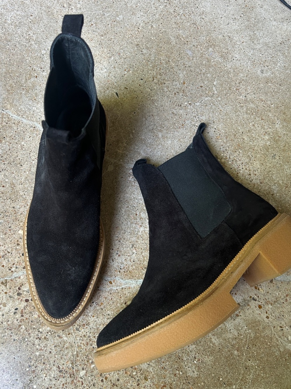 Freda Salvador Black Suede Chelsea Boots